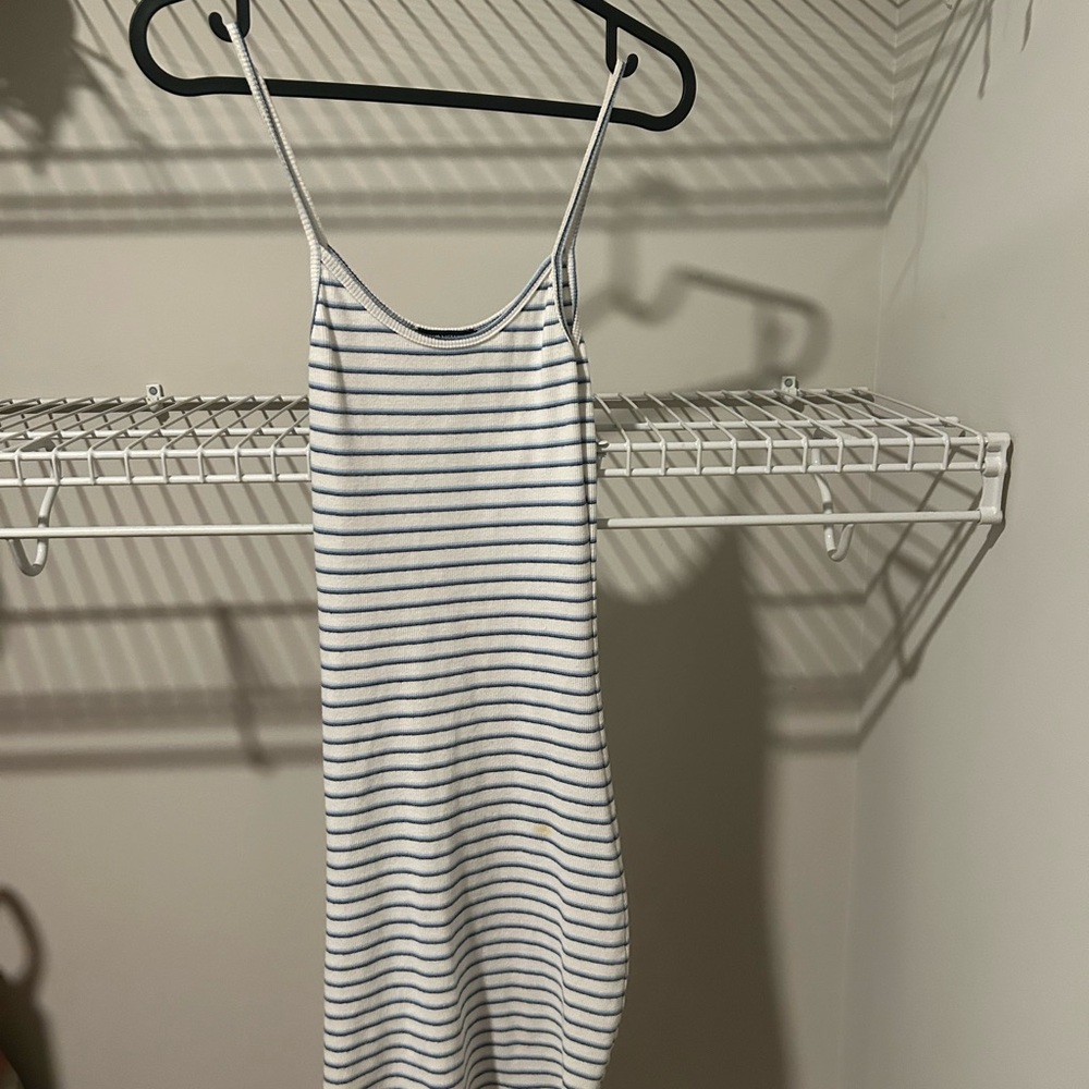 blue white striped dress brandy melville